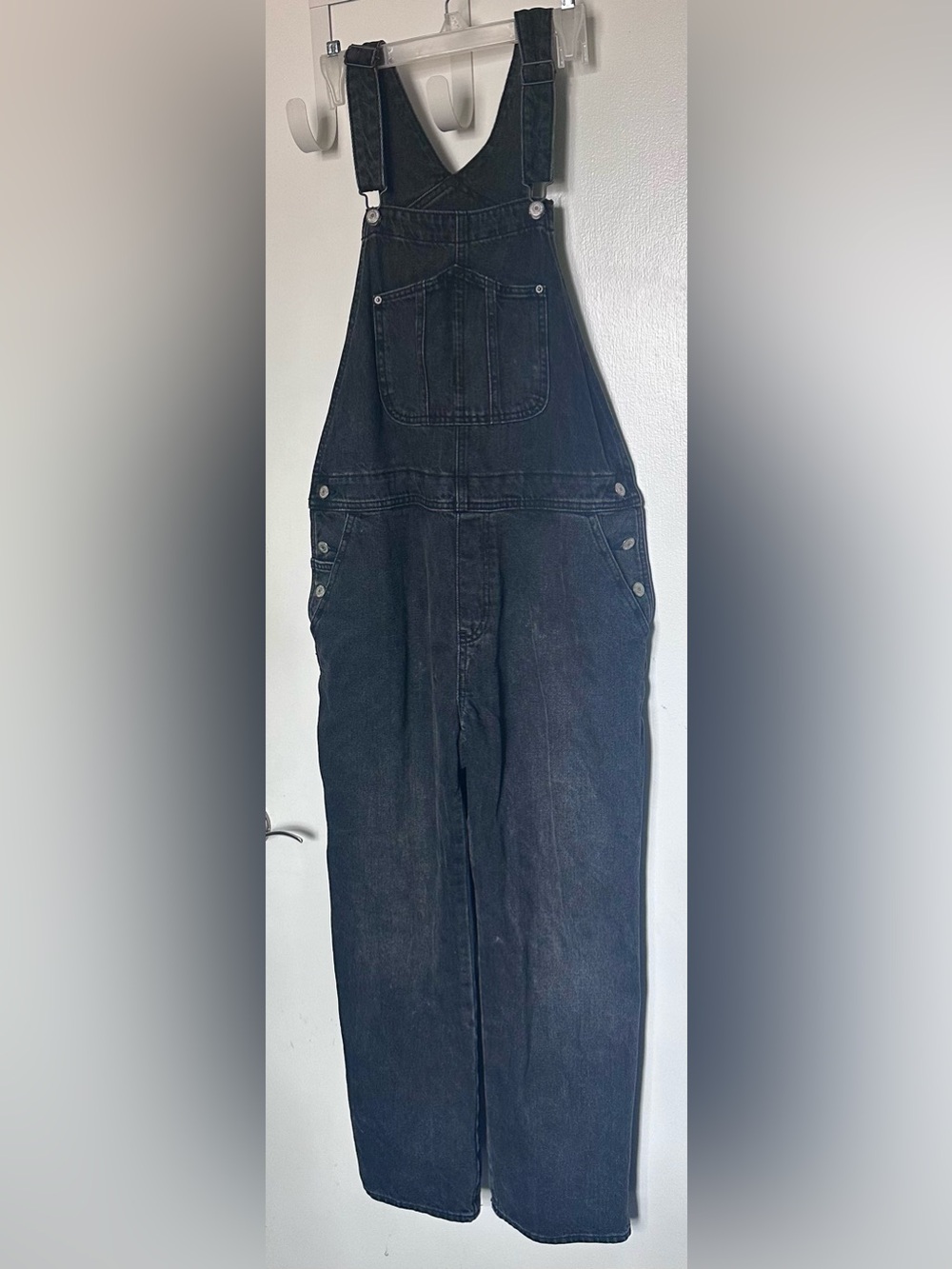 Old Navy Charcoal Gray Denim Overalls